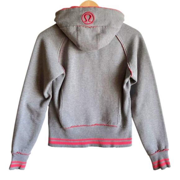 Lululemon Scuba Hoodie Size 4 Grey Pink Factory Distressed - Picture 9 of 16